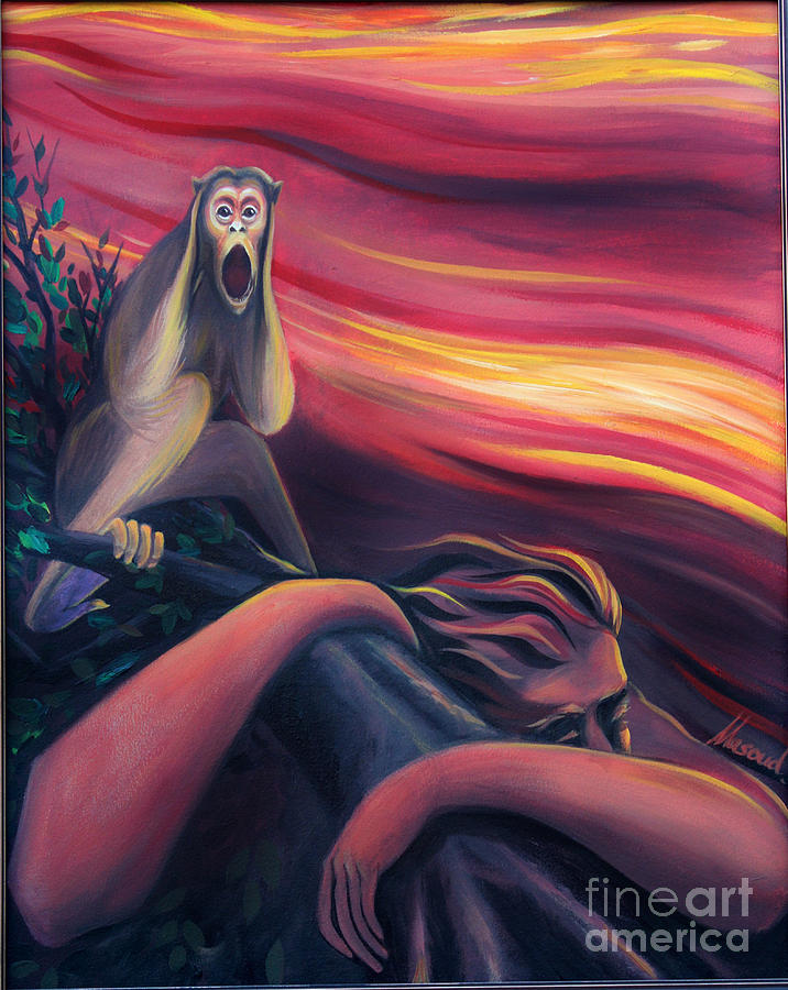 Monkey Painting - Scream by Masoud Farshchi