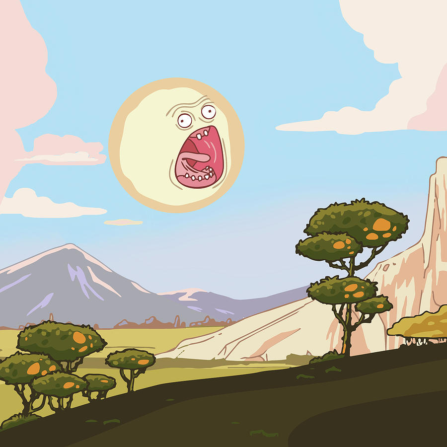 firewatch background rick and morty screaming sun