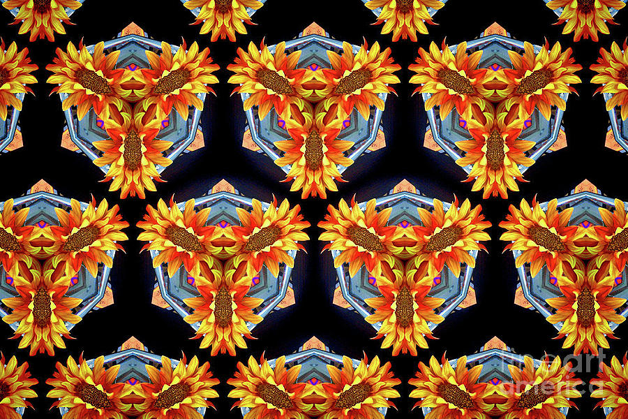 Pattern Photograph - Screaming Sunflowers by Elizabeth Hoskinson