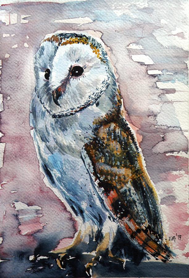 Screech-owl III Painting by Kovacs Anna Brigitta