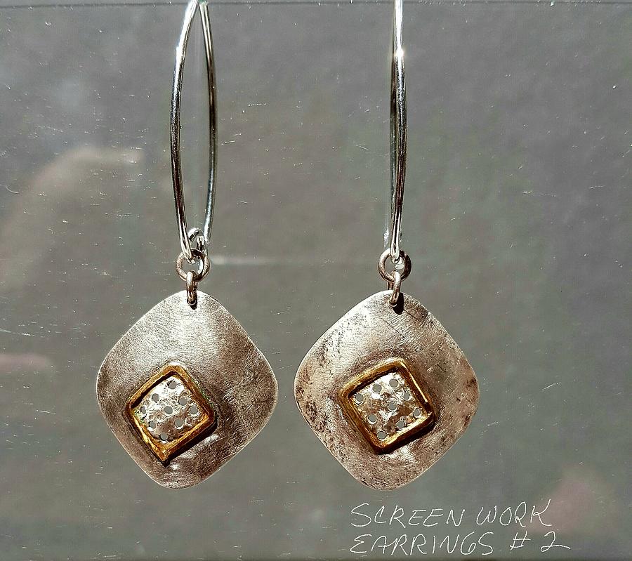 Screen Work Earrings 2 Jewelry by Brenda Berdnik