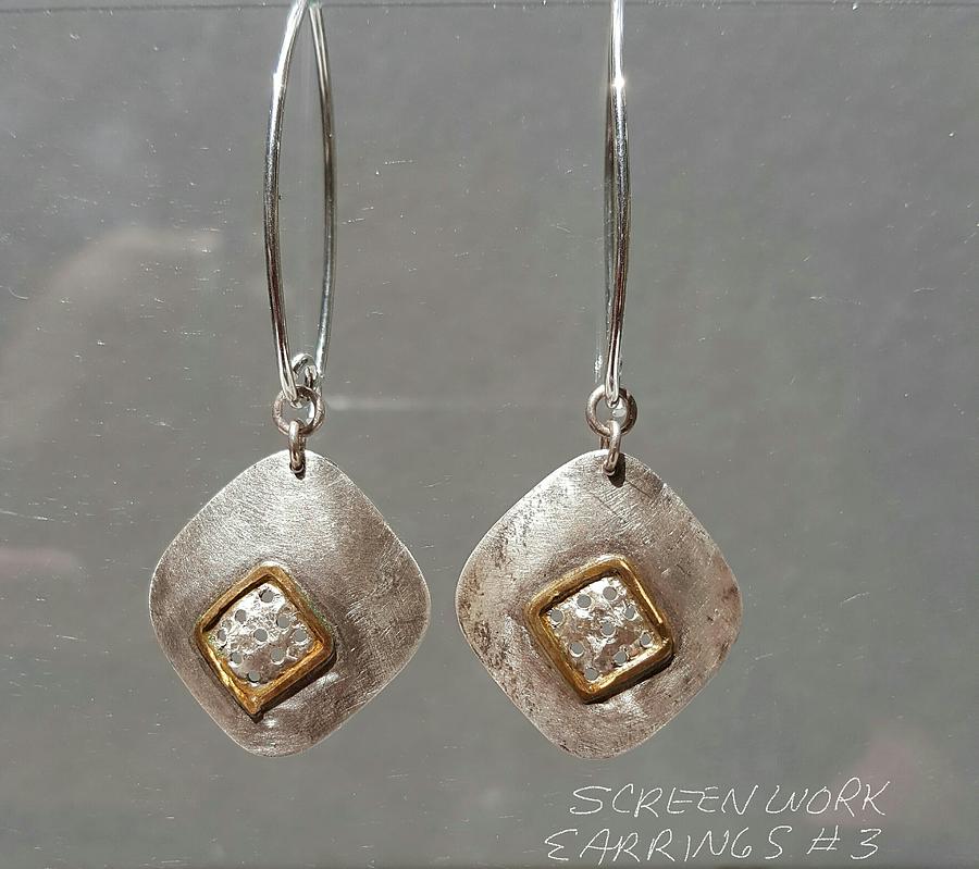 Screen Work Earrings 3 Jewelry by Brenda Berdnik