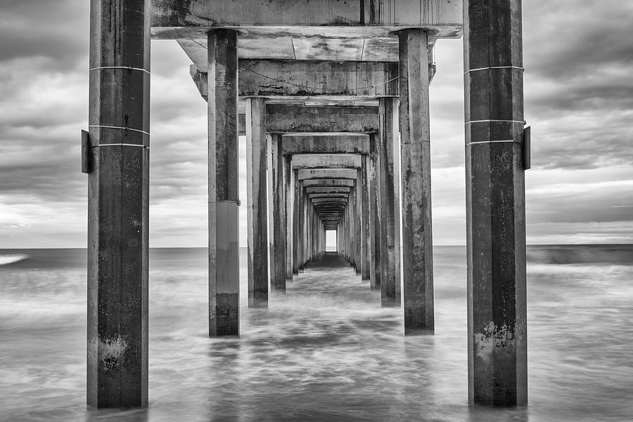 A Scripps Pier Monochrome Morning Photograph by Joseph S Giacalone