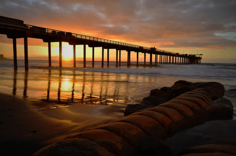 Sunset Photograph - Scripps Research Pier- Sunset by See My Photos