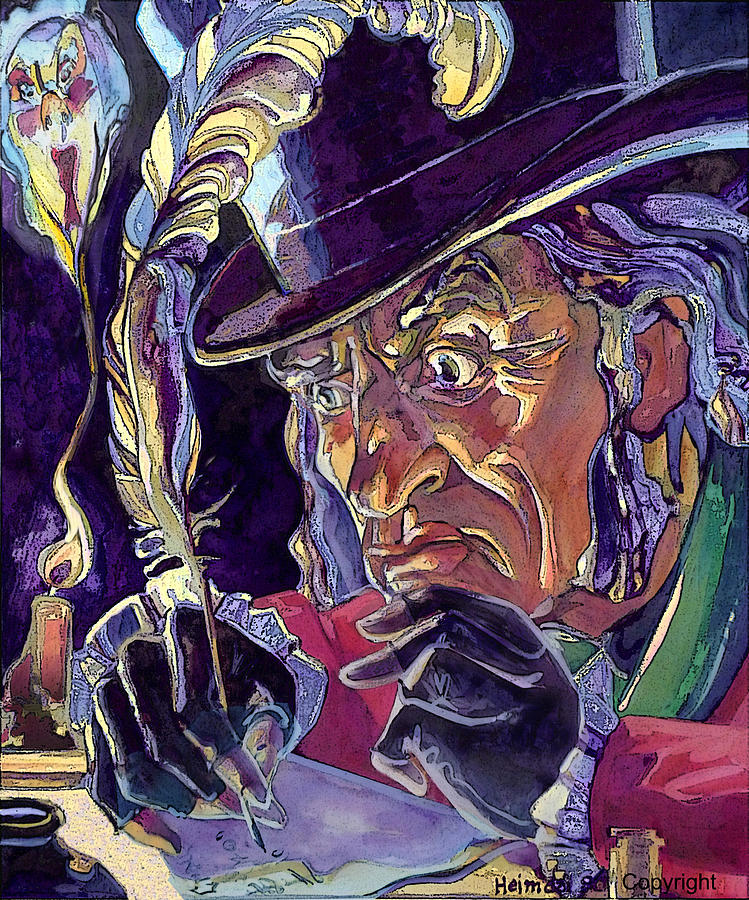 Scrooge and Marleys Ghost Painting by Tim  Heimdal