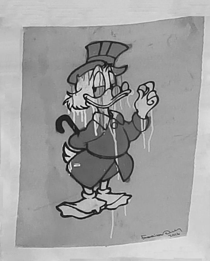 Scrooge Mc Duck B W Photograph by Rob Hans