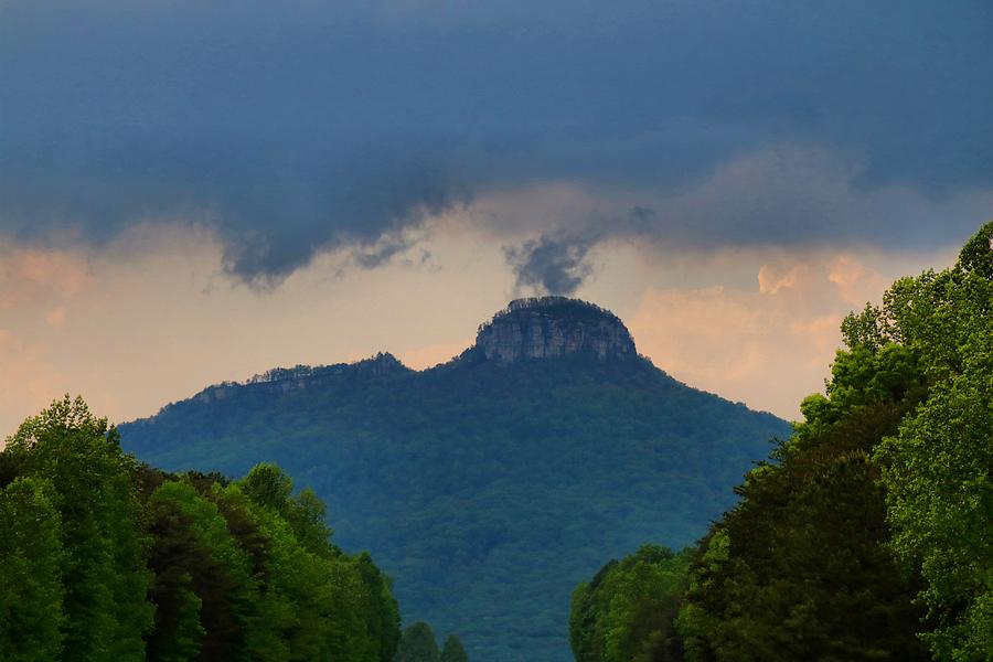 Tree Photograph - Scud Clouds Over Pilot Mountain by Kathryn Meyer