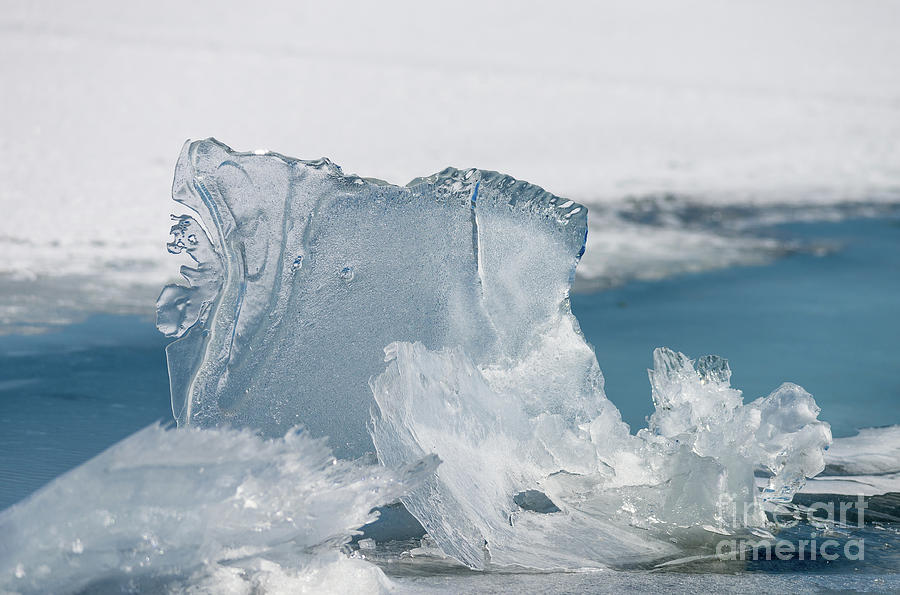 Sculpted block of lake ice Photograph by Les Palenik
