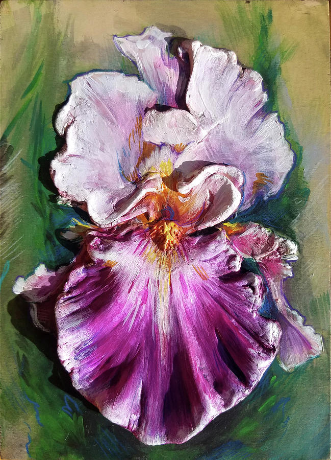 Sculpted Iris Painting by Jacqueline Hudson