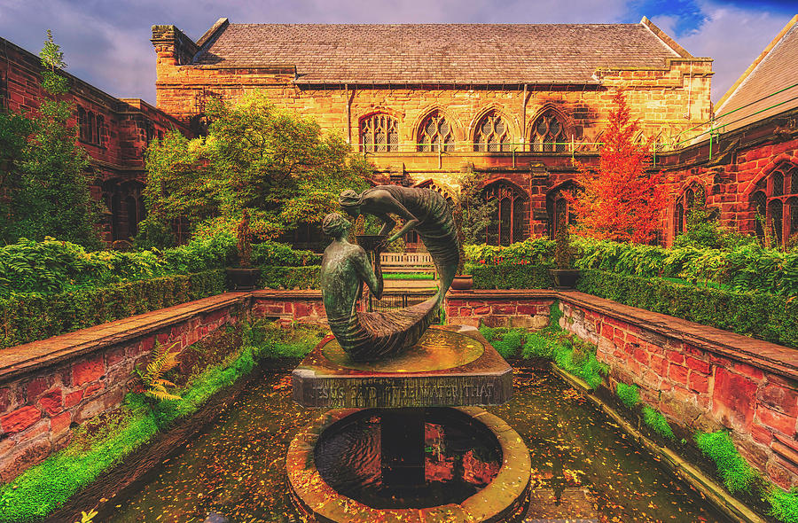 Sculpture In Front Of Chester Cathedral Photograph by Mountain Dreams