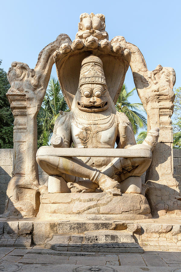 sculpture of Narasimha monoliths carved in-situ, Hampi Photograph by ...