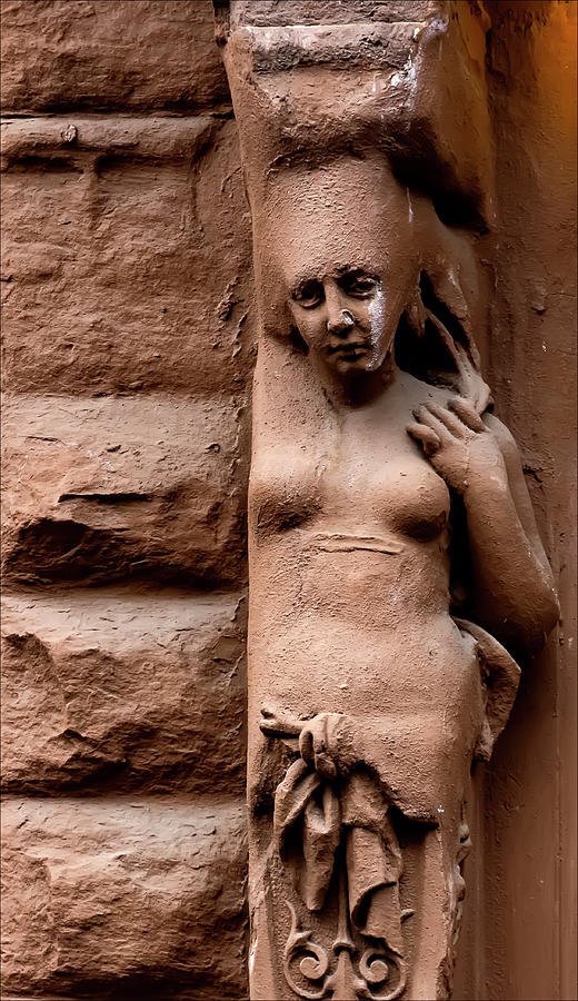 Sculpture on Brownstone NYC Photograph by Robert Ullmann