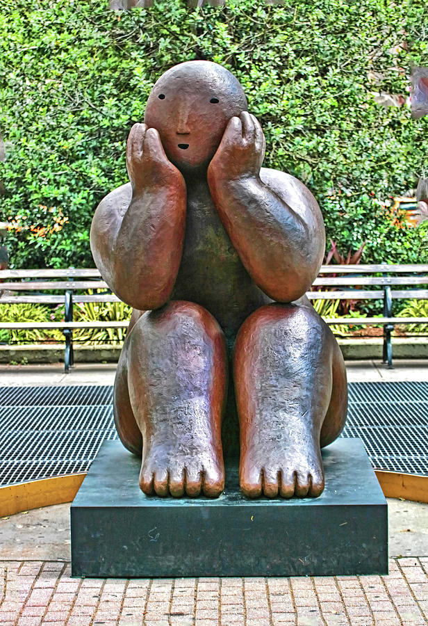 Sculpture - Sitter With Head in Hands # 2 Photograph by Allen Beatty