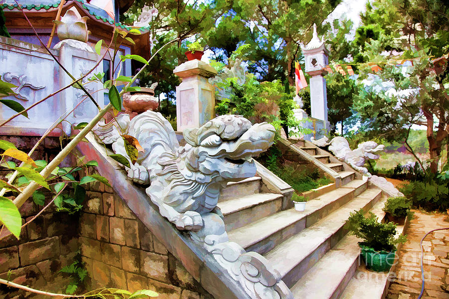 Sculptures Adorn Monastery Steps  Photograph by Chuck Kuhn