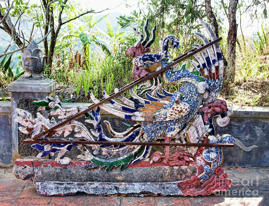 Sculptures From Older Building Saved Broken Glass Mosaic  Photograph by Chuck Kuhn