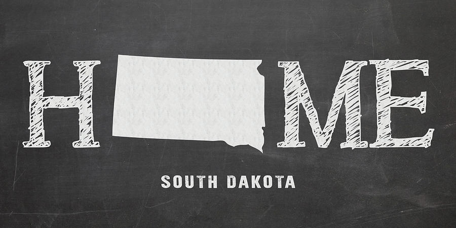 South Dakota Map Mixed Media - SD Home by Nancy Ingersoll