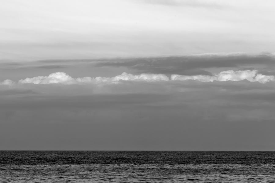 Sea and Clouds BW Minimalist Seaside NJ Photograph by Terry DeLuco
