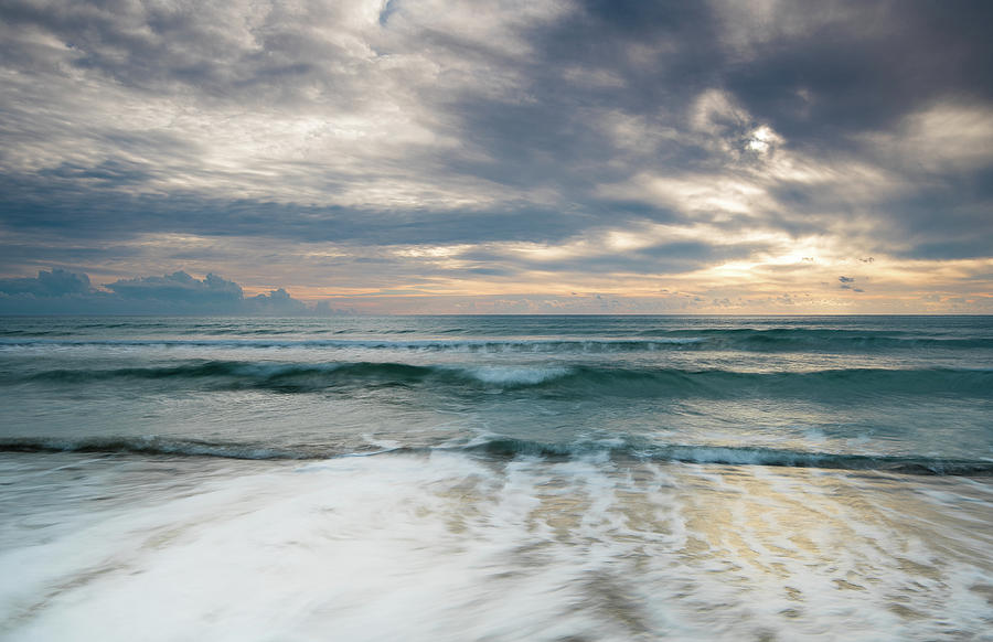 Sea and cloudy sky during sunset Photograph by Michalakis Ppalis