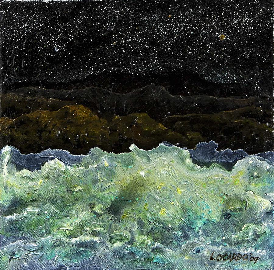 Abstract Painting - Sea and Sky Night by Lou Cicardo