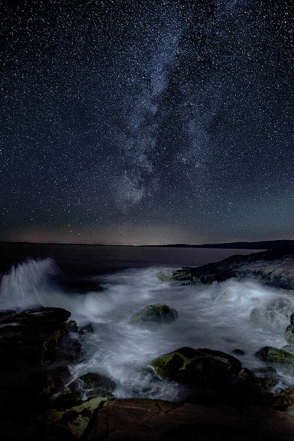 Maine Photograph - Sea and Starscape at Schoodic Point by Marty Saccone
