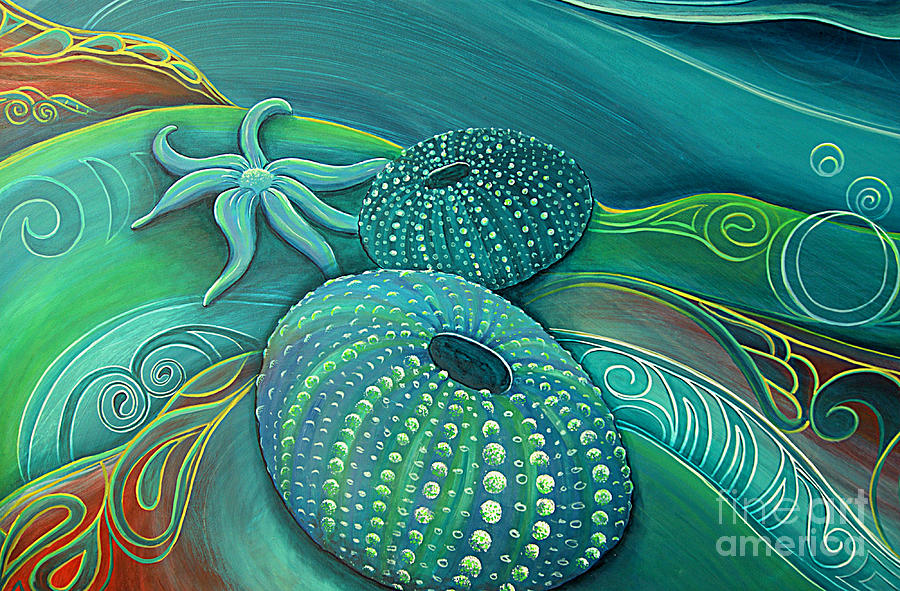 Sea Urchin Kina by Reina Cottier Painting by Reina Cottier