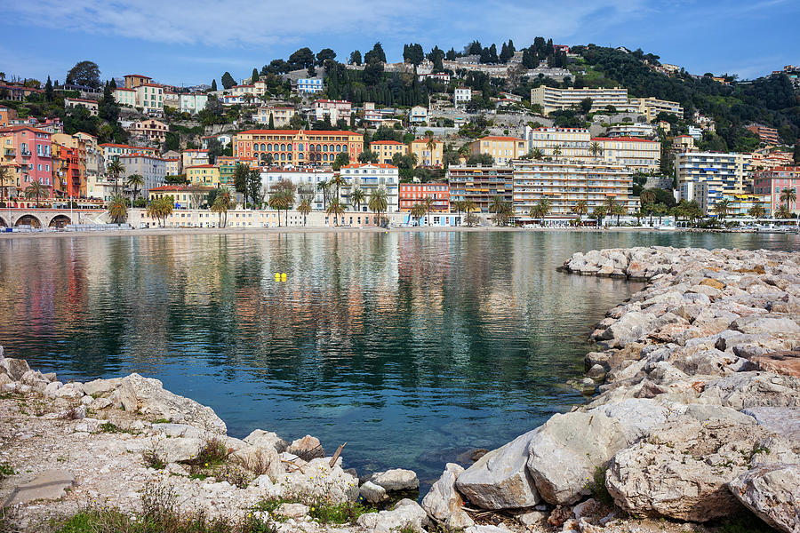Sea Bay in Menton Town on French Riviera Photograph by Artur Bogacki