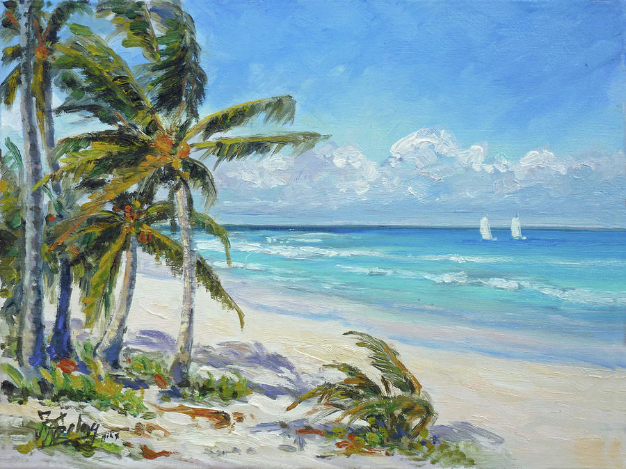 Sea beach 12 - Punta Cana Painting by Irek Szelag