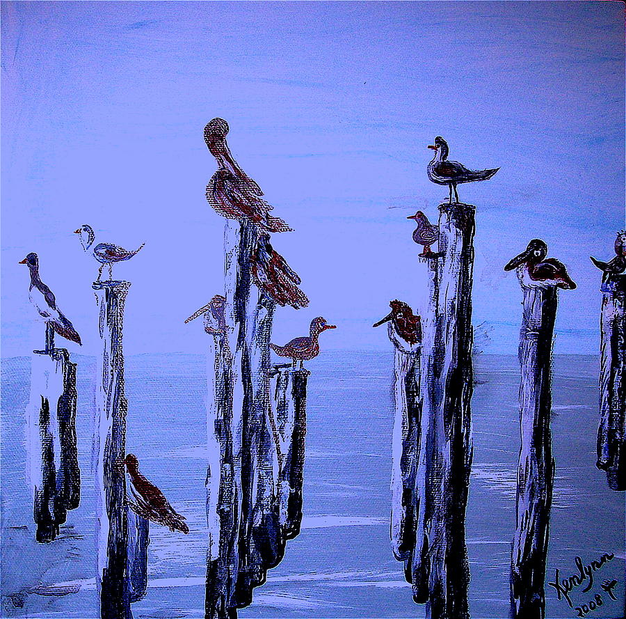 Sea Birds Contemplating Painting by Kenlynn Schroeder