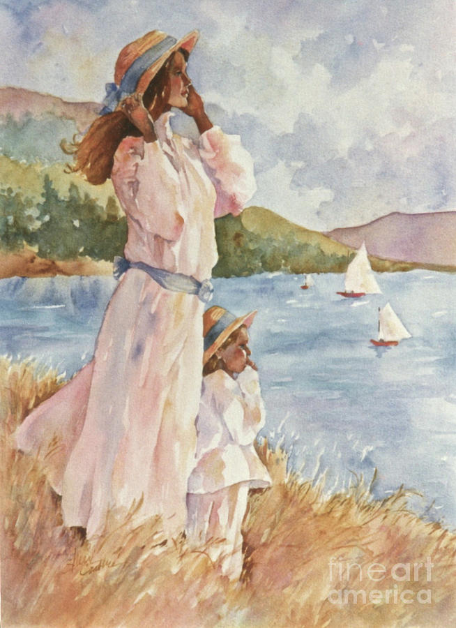Victorian Woman Painting - Sea Breeze by Sherri Crabtree