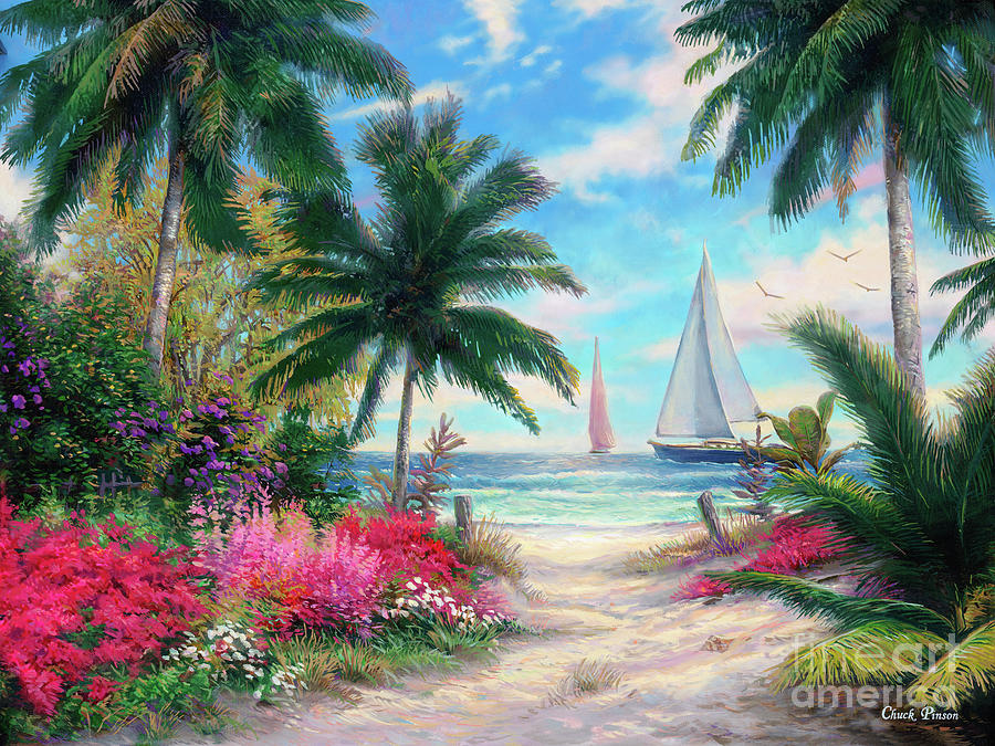 Tropical Painting - Sea Breeze Trail by Chuck Pinson