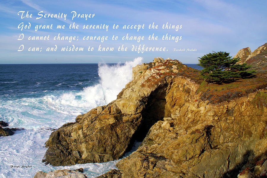 Sea Cave Big Sur The Serenity Prayer Photograph by Floyd Snyder