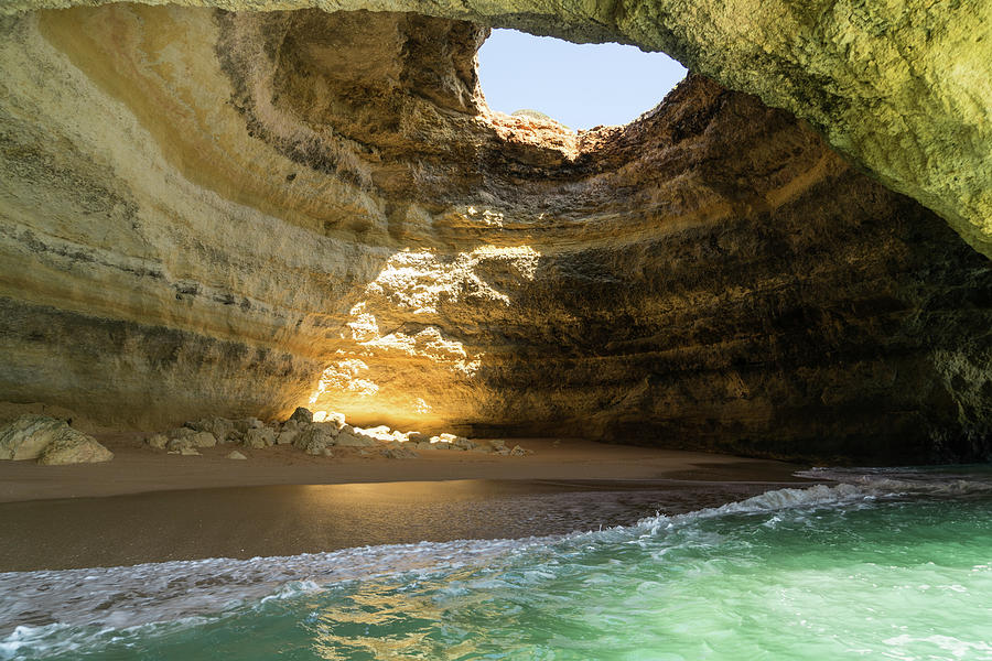 Sea Cave Sunlight - the Iconic Benagil Natural Wonder Photograph by Georgia Mizuleva