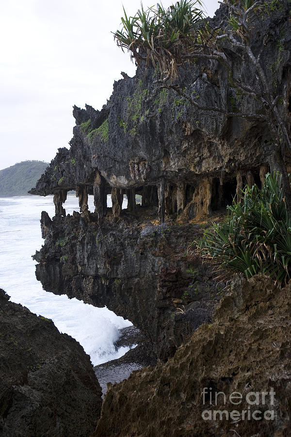 Sea Cliff And Caves, Polynesia Photograph by Jean-Louis Klein & Marie-Luce Hubert