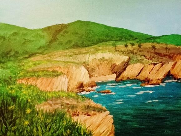 Sea Painting - Shell Beach, Sea Cliff, Ca by Katherine Young-Beck