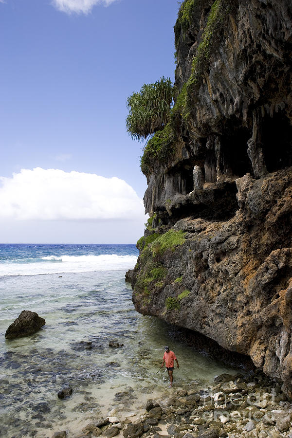 Landscape Photograph - Sea Cliff, Rurutu, French Polynesia by Jean-Louis Klein & Marie-Luce Hubert