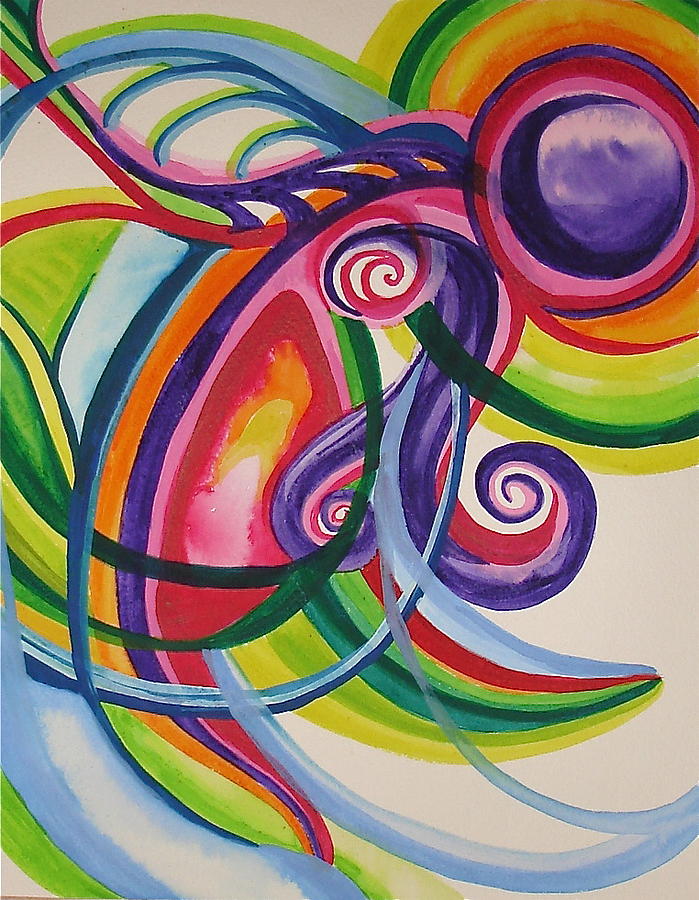 Abstract Painting - Sea Creature by Erika Swartzkopf