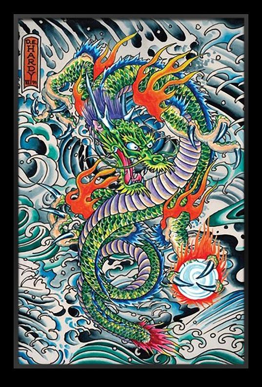 Dragon Painting - Sea Dragon by ed Hardy