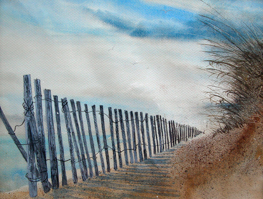 Beach Painting - Sea Fence by Rhodes Rumsey
