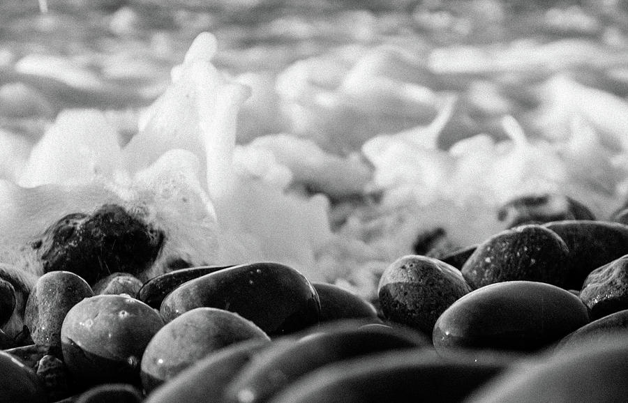 Sea foam B-W Photograph by Sergey Simanovsky