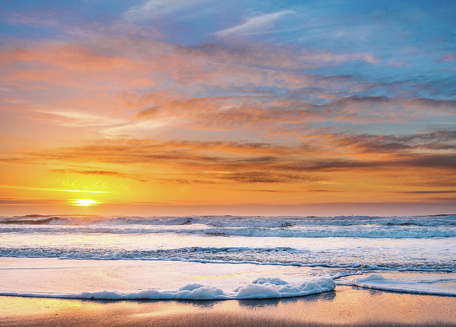 Sea Foam Sunset Photograph by Greg Nyquist