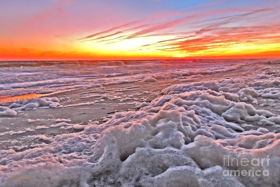 Sea Foam Sunset Photograph by Shelia Kempf
