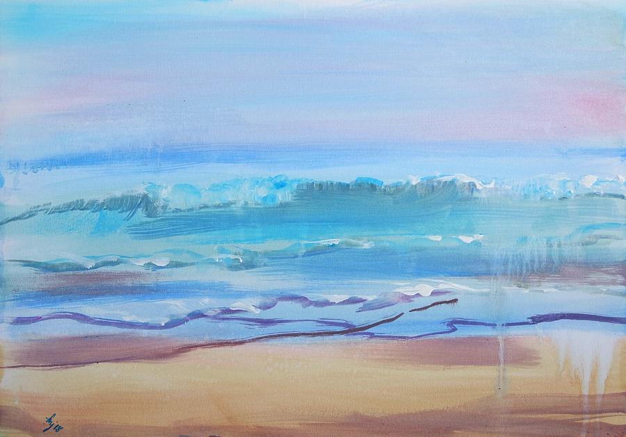 Sea Fret at Fistral Beach Painting by Mike Jory