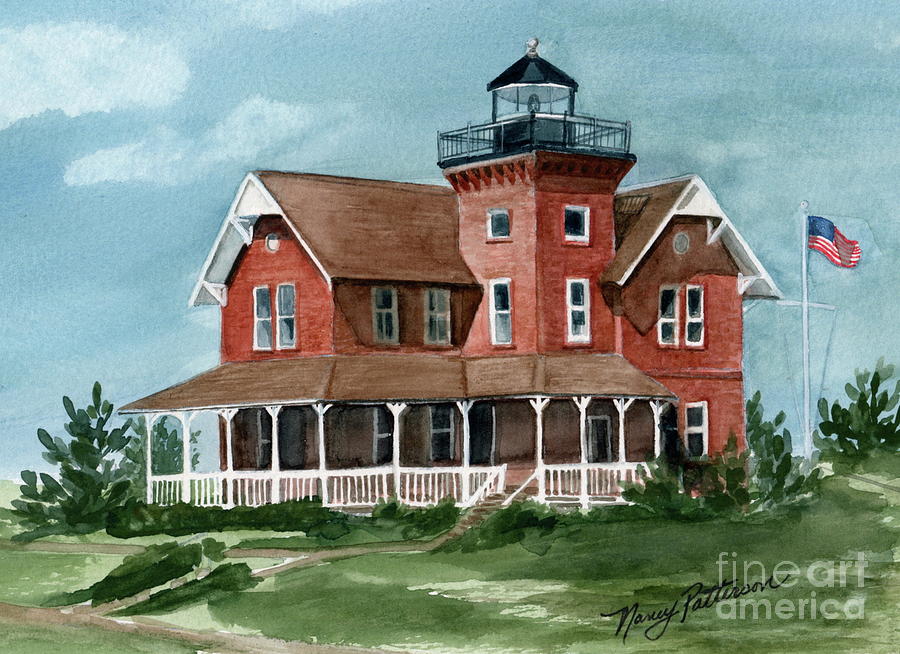 Sea Girt Lighthouse Painting by Nancy Patterson