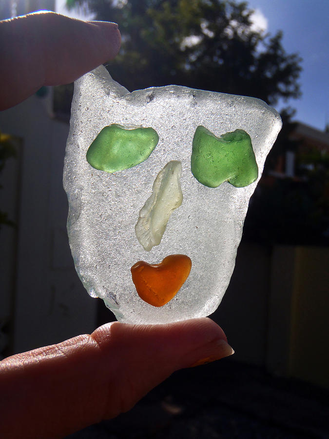 Sea Glass Mask Sculpture by Ed Meredith