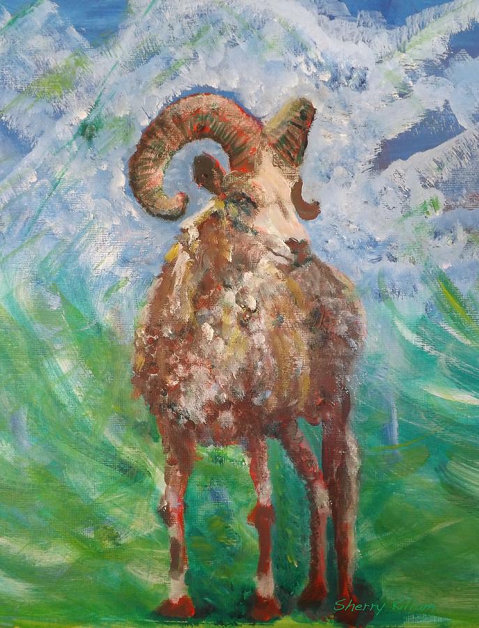Sea Goat Close Up Painting by Sherry Killam