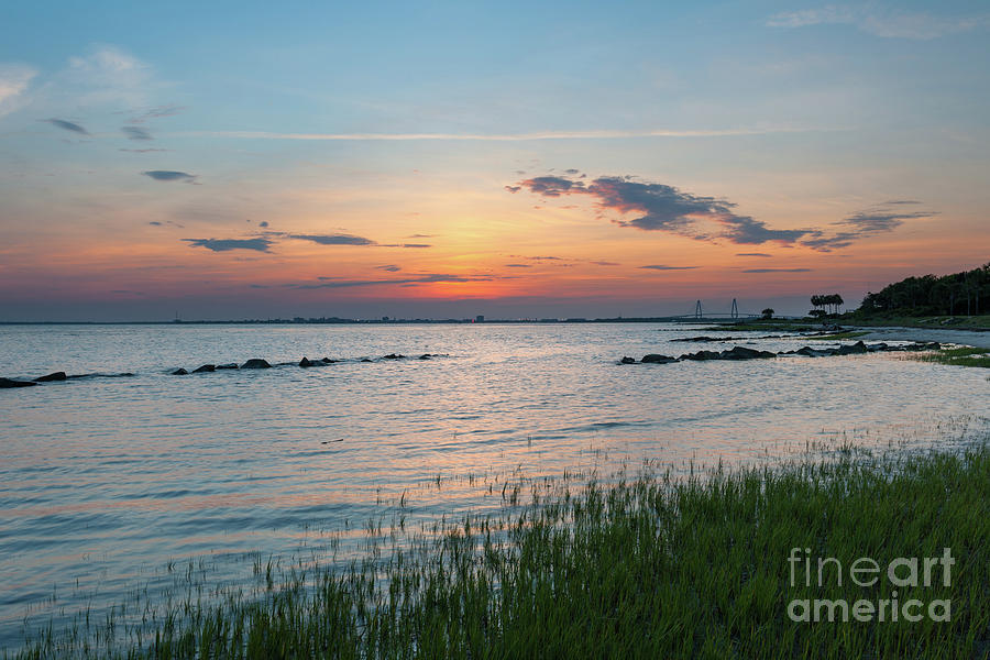 Sea Grass Sunset over Sullivans Island South Carolina Photograph by Dale Powell
