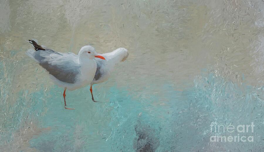 Sea Gulls Painting by Eva Lechner
