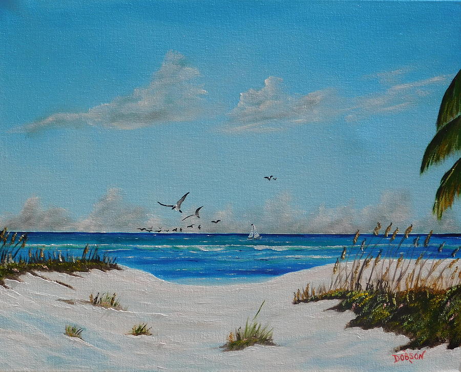 Sea Gulls On The Key Painting by Lloyd Dobson