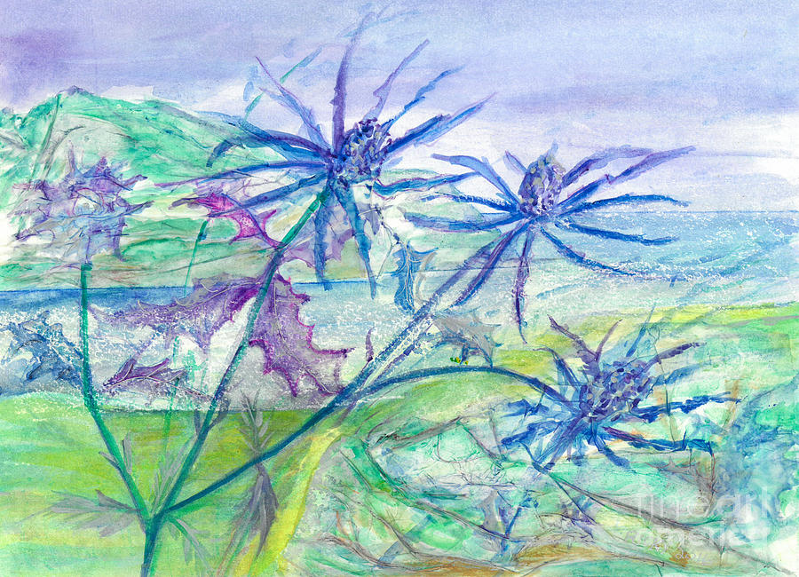Flower Painting - Sea Holly by Veronica Rickard