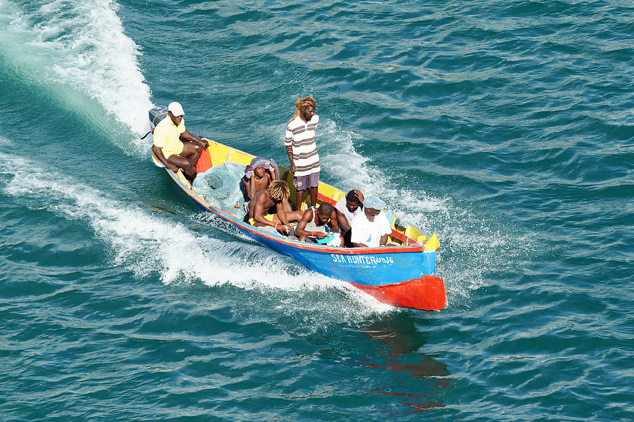 Sea Hunters -- Fishermen on a Boat in Castries, St. Lucia Photograph by Darin Volpe